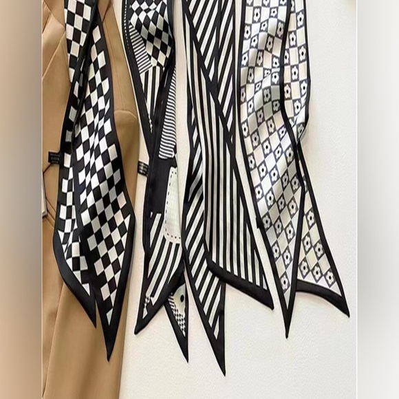 4 pcs Black & White Twilly/Hairbands/Hair ties - Picture 2 of 5